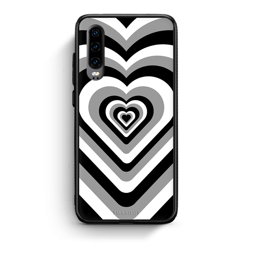 Huawei P30 Black Hearts θήκη από τη Smartfits με σχέδιο στο πίσω μέρος και μαύρο περίβλημα | Smartphone case with colorful back and black bezels by Smartfits