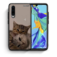 Thumbnail for Θήκη Huawei P30 Cats In Love από τη Smartfits με σχέδιο στο πίσω μέρος και μαύρο περίβλημα | Huawei P30 Cats In Love case with colorful back and black bezels