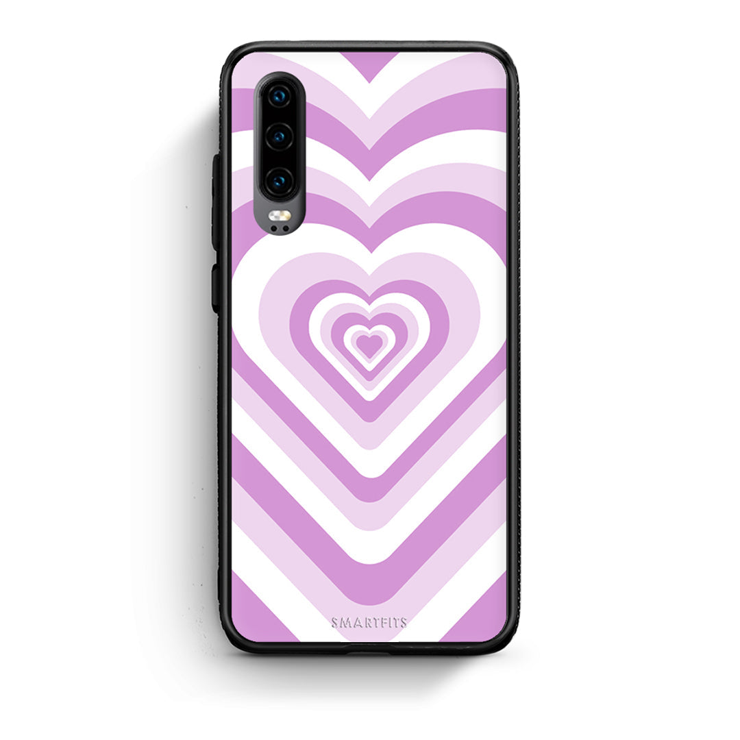 Huawei P30 Lilac Hearts θήκη από τη Smartfits με σχέδιο στο πίσω μέρος και μαύρο περίβλημα | Smartphone case with colorful back and black bezels by Smartfits
