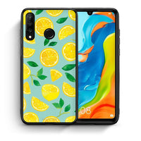Thumbnail for Θήκη Huawei P30 Lite Lemons από τη Smartfits με σχέδιο στο πίσω μέρος και μαύρο περίβλημα | Huawei P30 Lite Lemons case with colorful back and black bezels