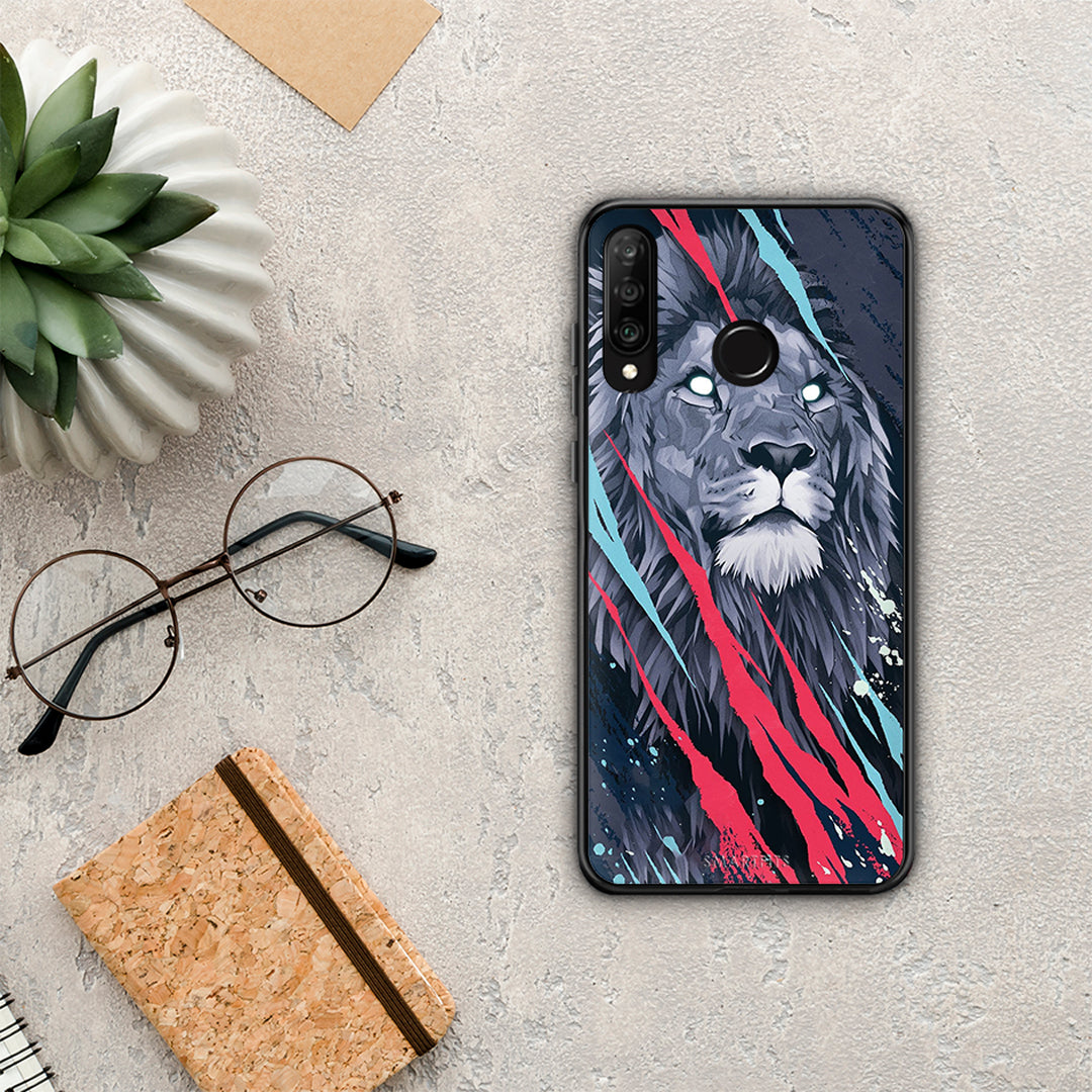 PopArt Lion Designer - Huawei P30 Lite θήκη