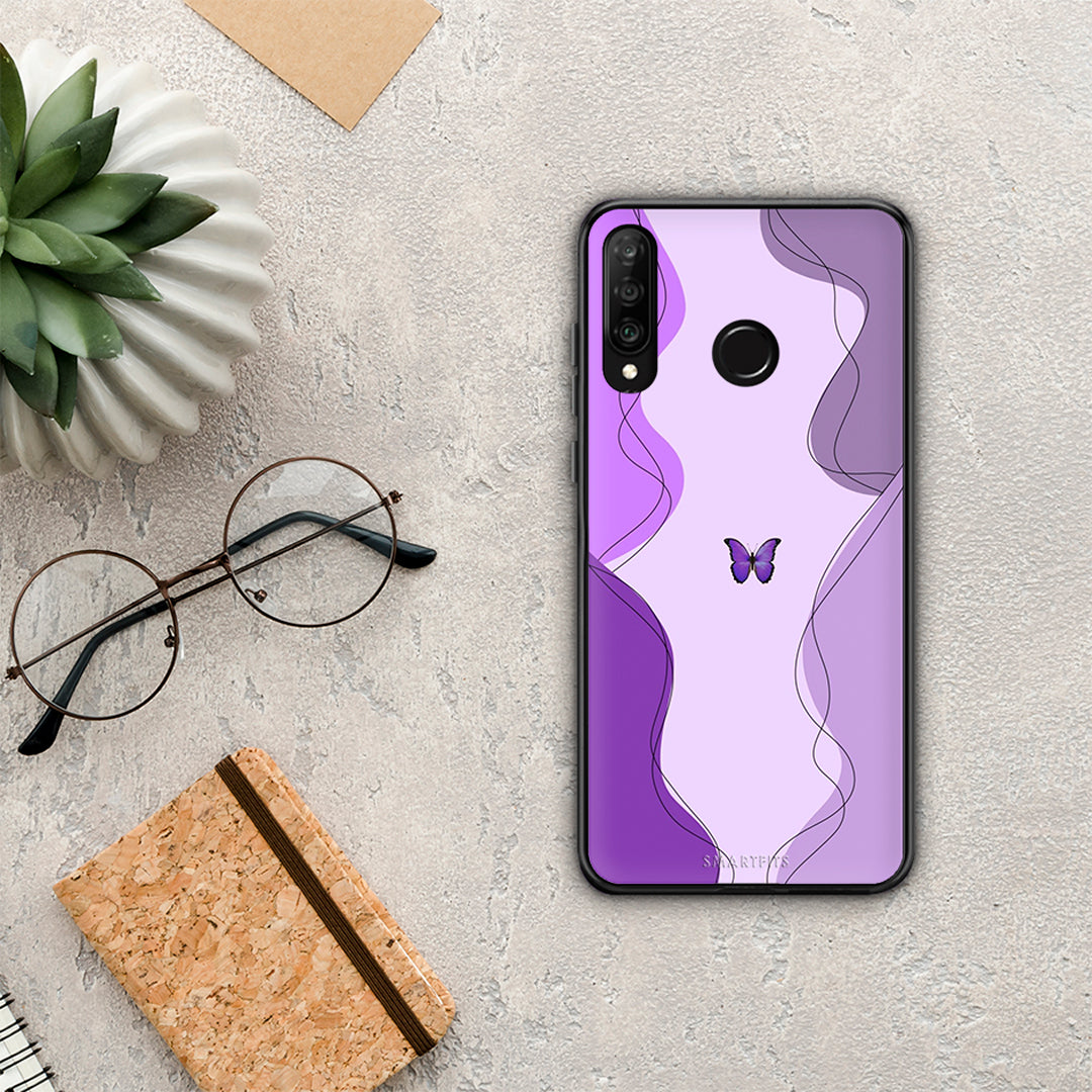 Purple Mariposa - Huawei P30 Lite θήκη
