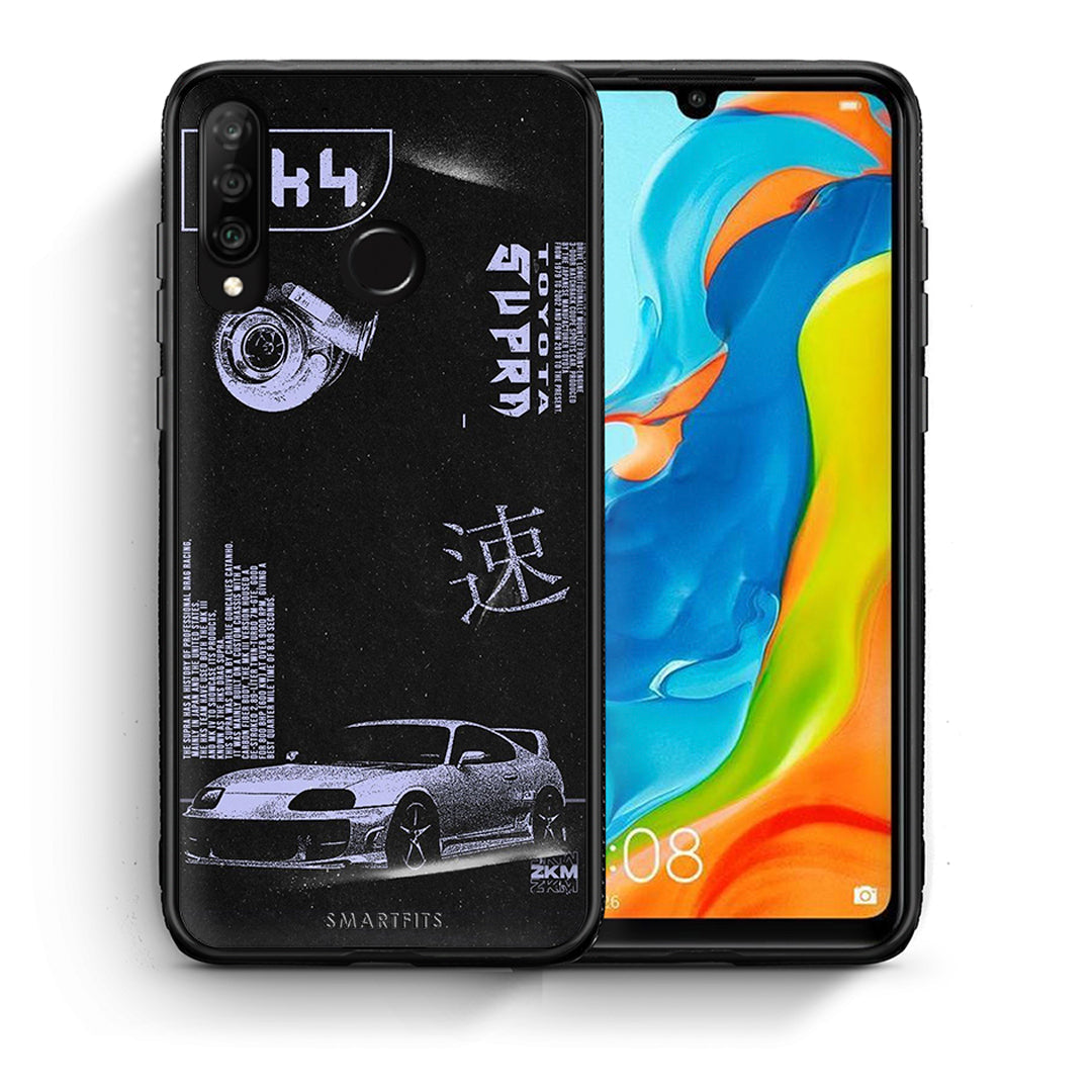 Θήκη Αγίου Βαλεντίνου Huawei P30 Lite Tokyo Drift από τη Smartfits με σχέδιο στο πίσω μέρος και μαύρο περίβλημα | Huawei P30 Lite Tokyo Drift case with colorful back and black bezels