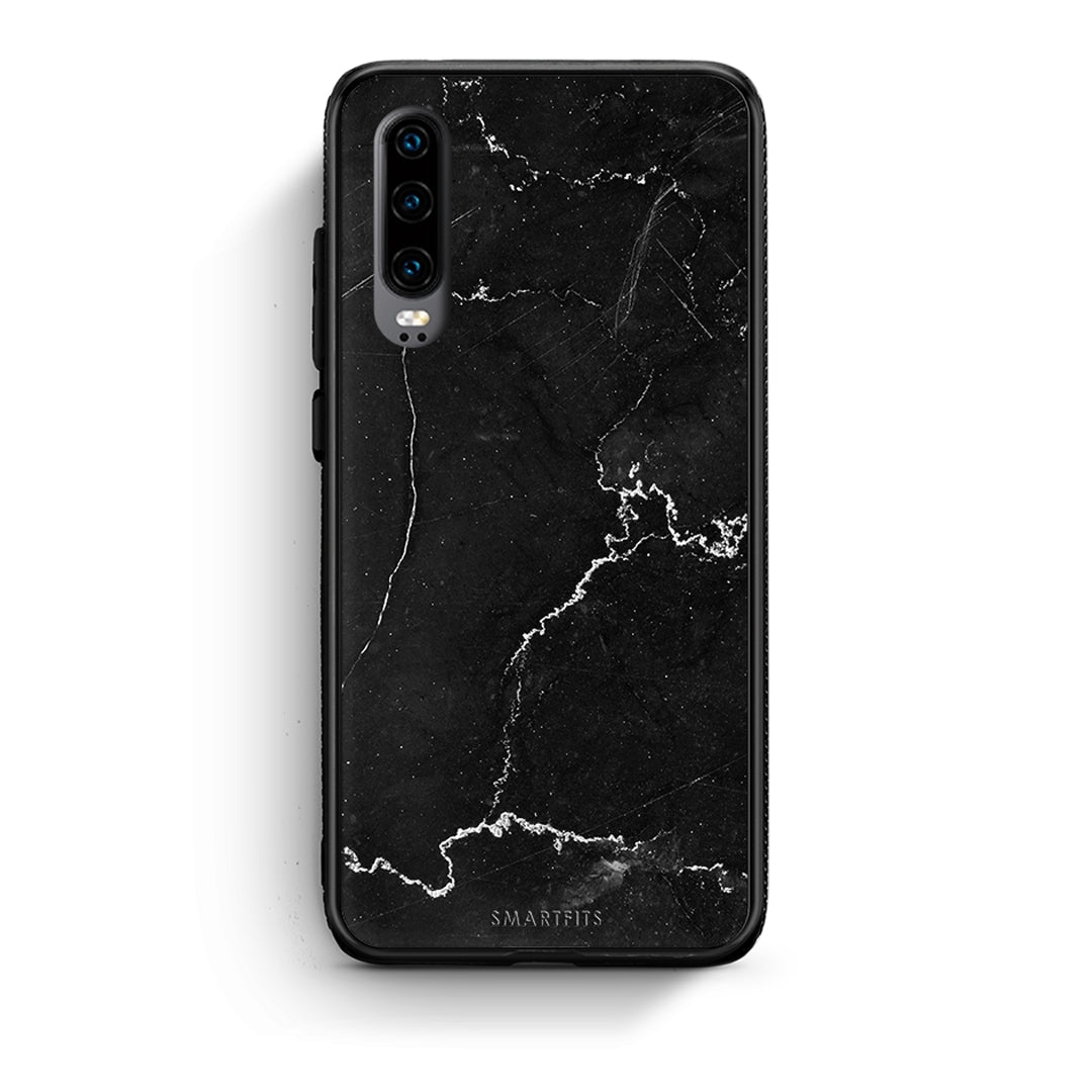 Huawei P30 Marble Black θήκη από τη Smartfits με σχέδιο στο πίσω μέρος και μαύρο περίβλημα | Smartphone case with colorful back and black bezels by Smartfits