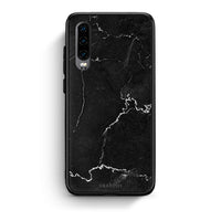 Thumbnail for Huawei P30 Marble Black θήκη από τη Smartfits με σχέδιο στο πίσω μέρος και μαύρο περίβλημα | Smartphone case with colorful back and black bezels by Smartfits
