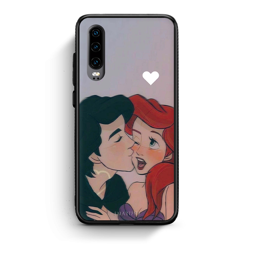 Huawei P30 Mermaid Love Θήκη Αγίου Βαλεντίνου από τη Smartfits με σχέδιο στο πίσω μέρος και μαύρο περίβλημα | Smartphone case with colorful back and black bezels by Smartfits