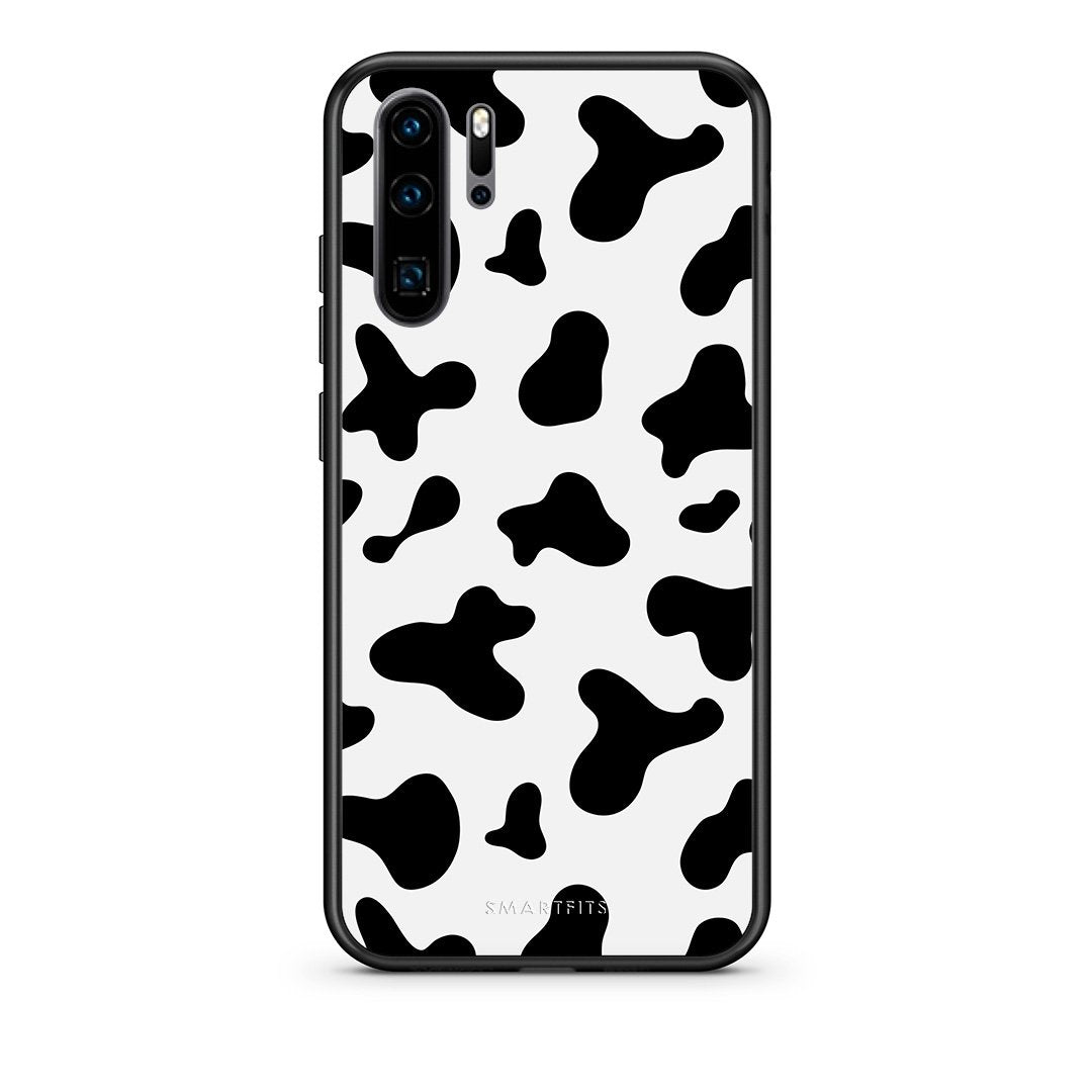 Huawei P30 Pro Cow Print θήκη από τη Smartfits με σχέδιο στο πίσω μέρος και μαύρο περίβλημα | Smartphone case with colorful back and black bezels by Smartfits