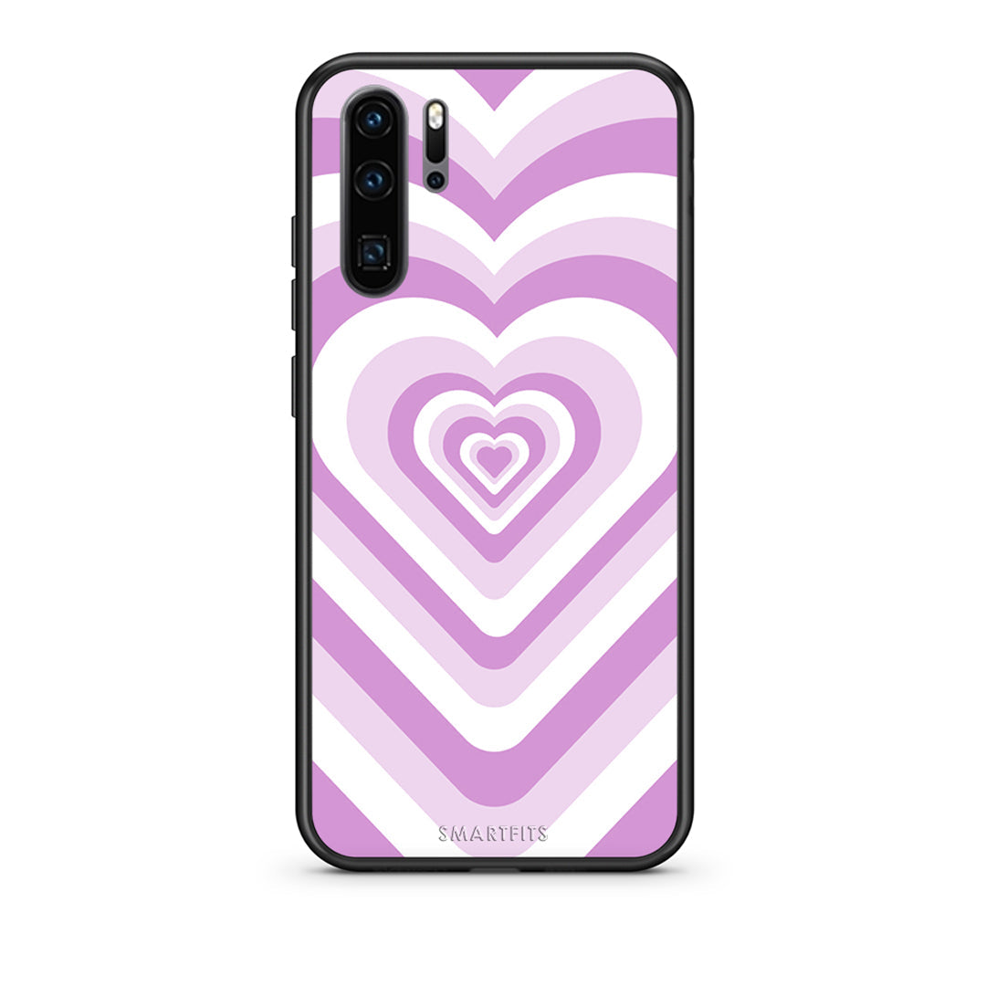 Huawei P30 Pro Lilac Hearts θήκη από τη Smartfits με σχέδιο στο πίσω μέρος και μαύρο περίβλημα | Smartphone case with colorful back and black bezels by Smartfits