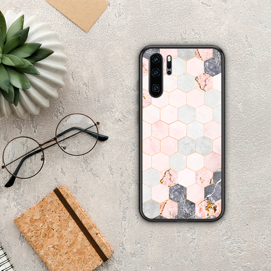 Marble Hexagon Pink - Huawei P30 Pro θήκη