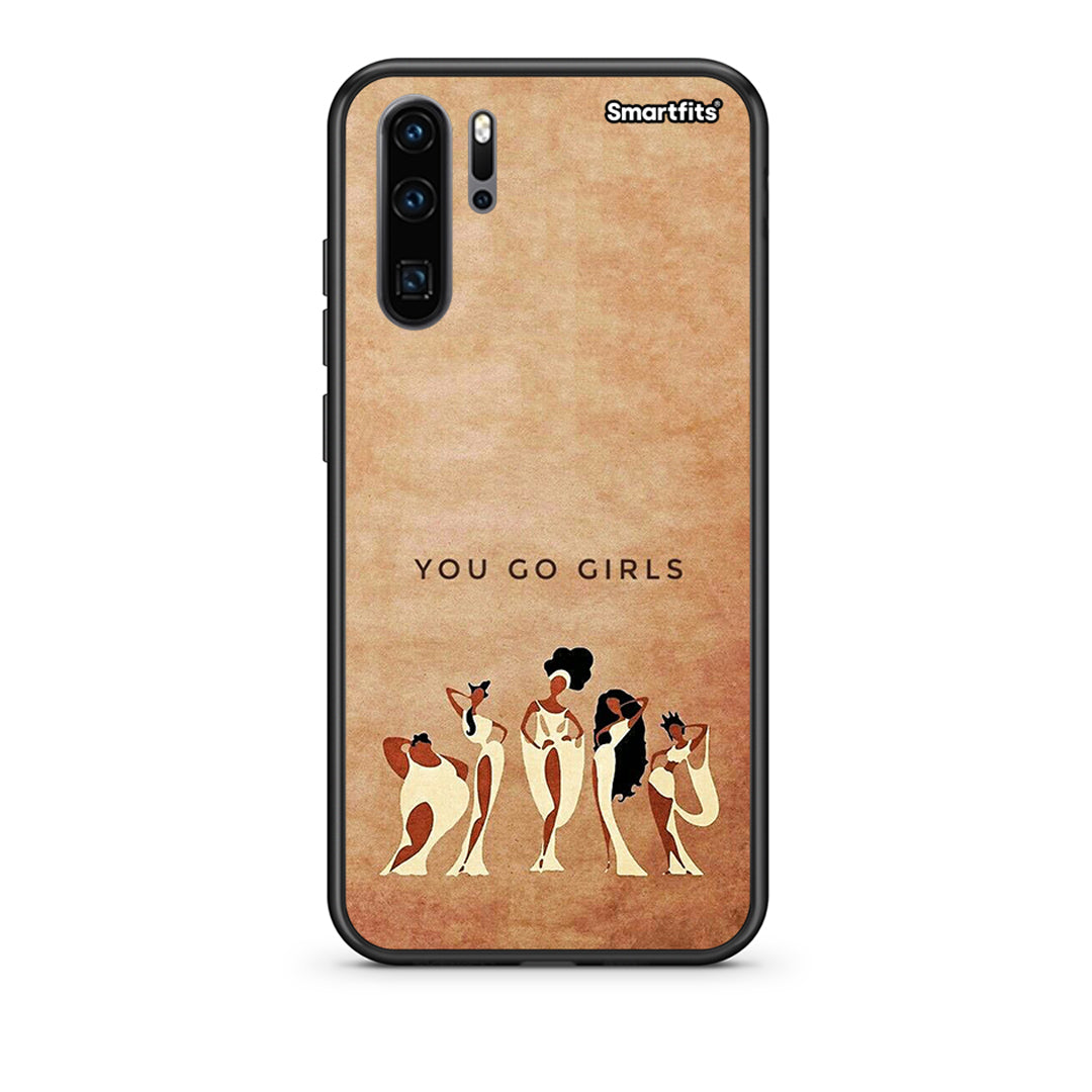 Huawei P30 Pro You Go Girl θήκη από τη Smartfits με σχέδιο στο πίσω μέρος και μαύρο περίβλημα | Smartphone case with colorful back and black bezels by Smartfits