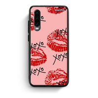 Thumbnail for Huawei P30 XOXO Lips θήκη από τη Smartfits με σχέδιο στο πίσω μέρος και μαύρο περίβλημα | Smartphone case with colorful back and black bezels by Smartfits