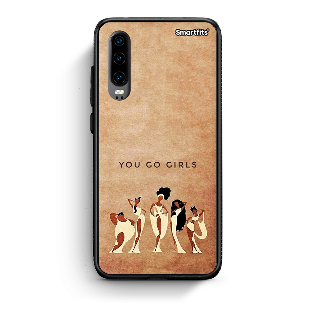 Huawei P30 You Go Girl θήκη από τη Smartfits με σχέδιο στο πίσω μέρος και μαύρο περίβλημα | Smartphone case with colorful back and black bezels by Smartfits
