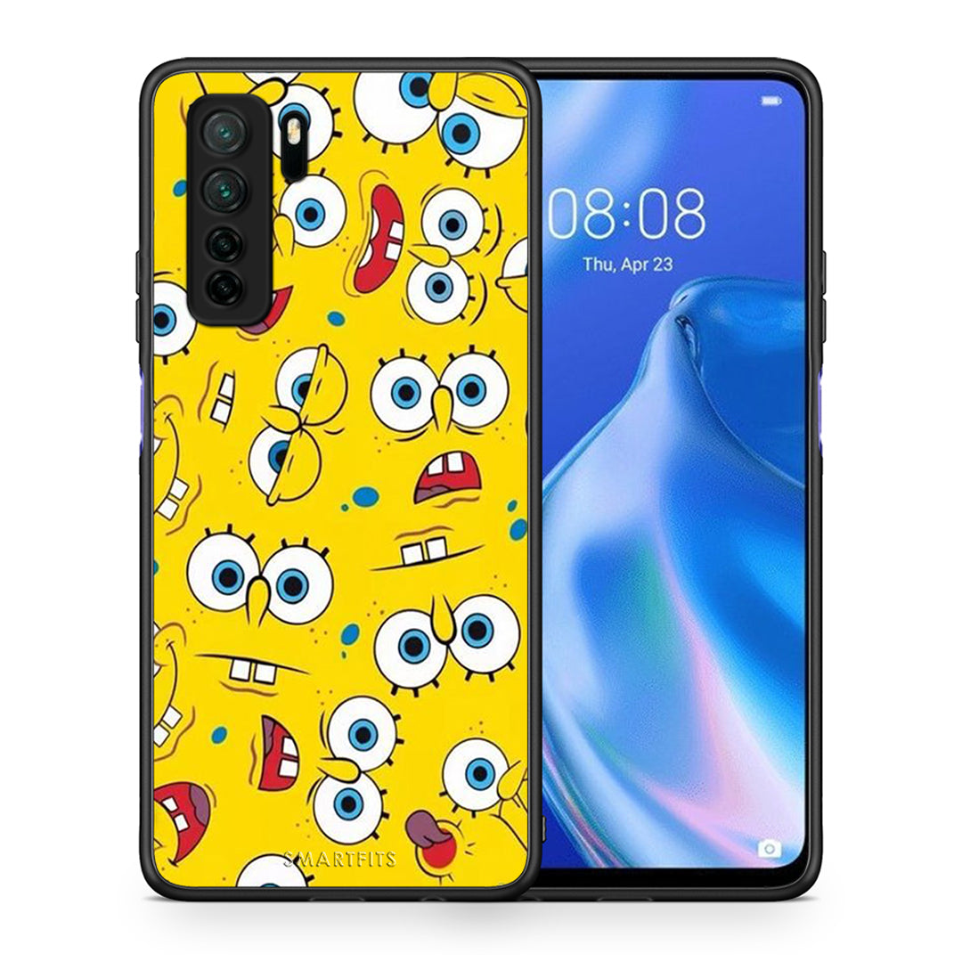 Θήκη Huawei P40 Lite 5G PopArt Sponge από τη Smartfits με σχέδιο στο πίσω μέρος και μαύρο περίβλημα | Huawei P40 Lite 5G PopArt Sponge Case with Colorful Back and Black Bezels