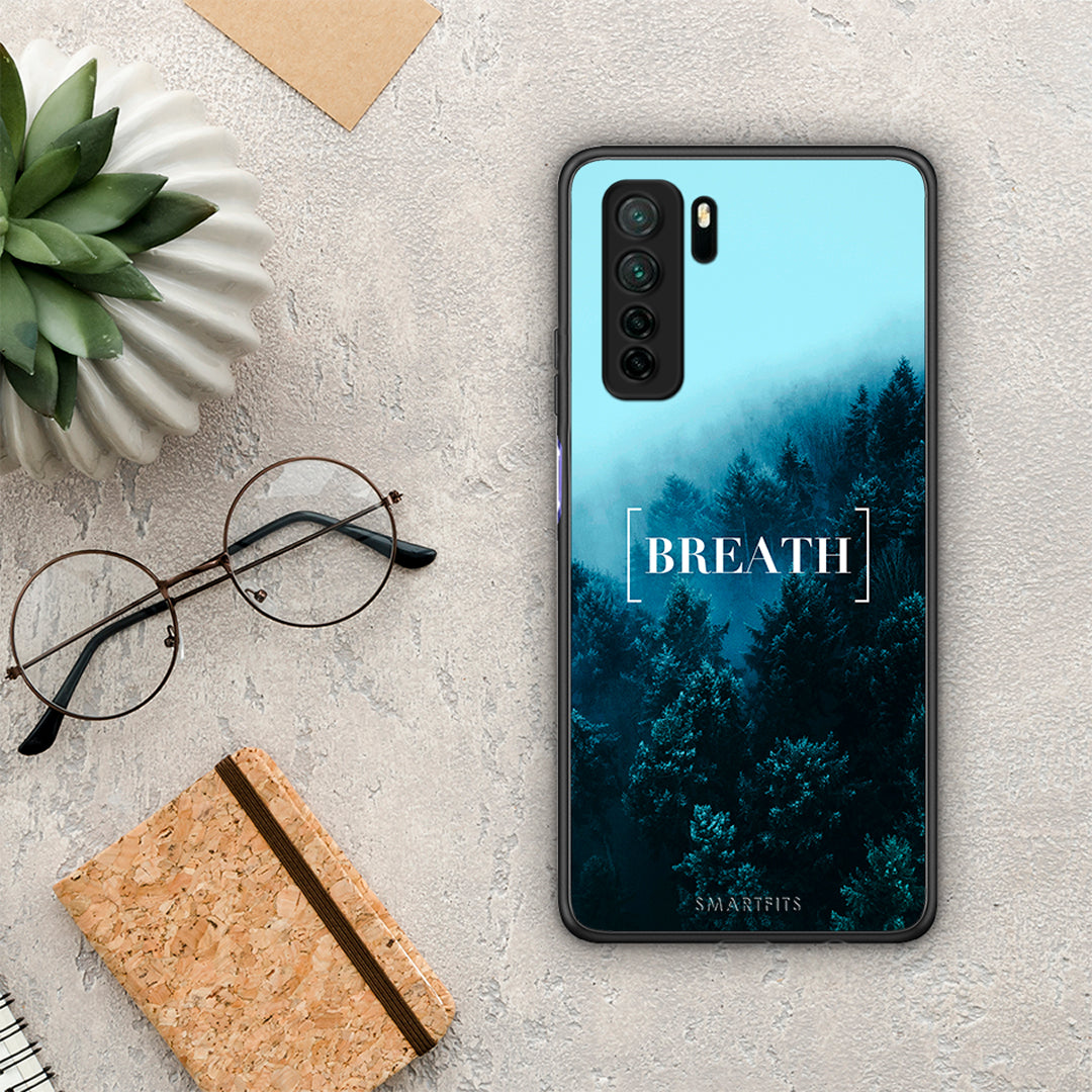 Θήκη Huawei P40 Lite 5G Quote Breath από τη Smartfits με σχέδιο στο πίσω μέρος και μαύρο περίβλημα | Huawei P40 Lite 5G Quote Breath Case with Colorful Back and Black Bezels