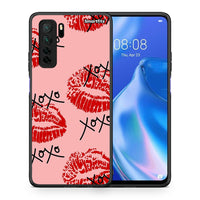 Thumbnail for Θήκη Huawei P40 Lite 5G XOXO Lips από τη Smartfits με σχέδιο στο πίσω μέρος και μαύρο περίβλημα | Huawei P40 Lite 5G XOXO Lips Case with Colorful Back and Black Bezels