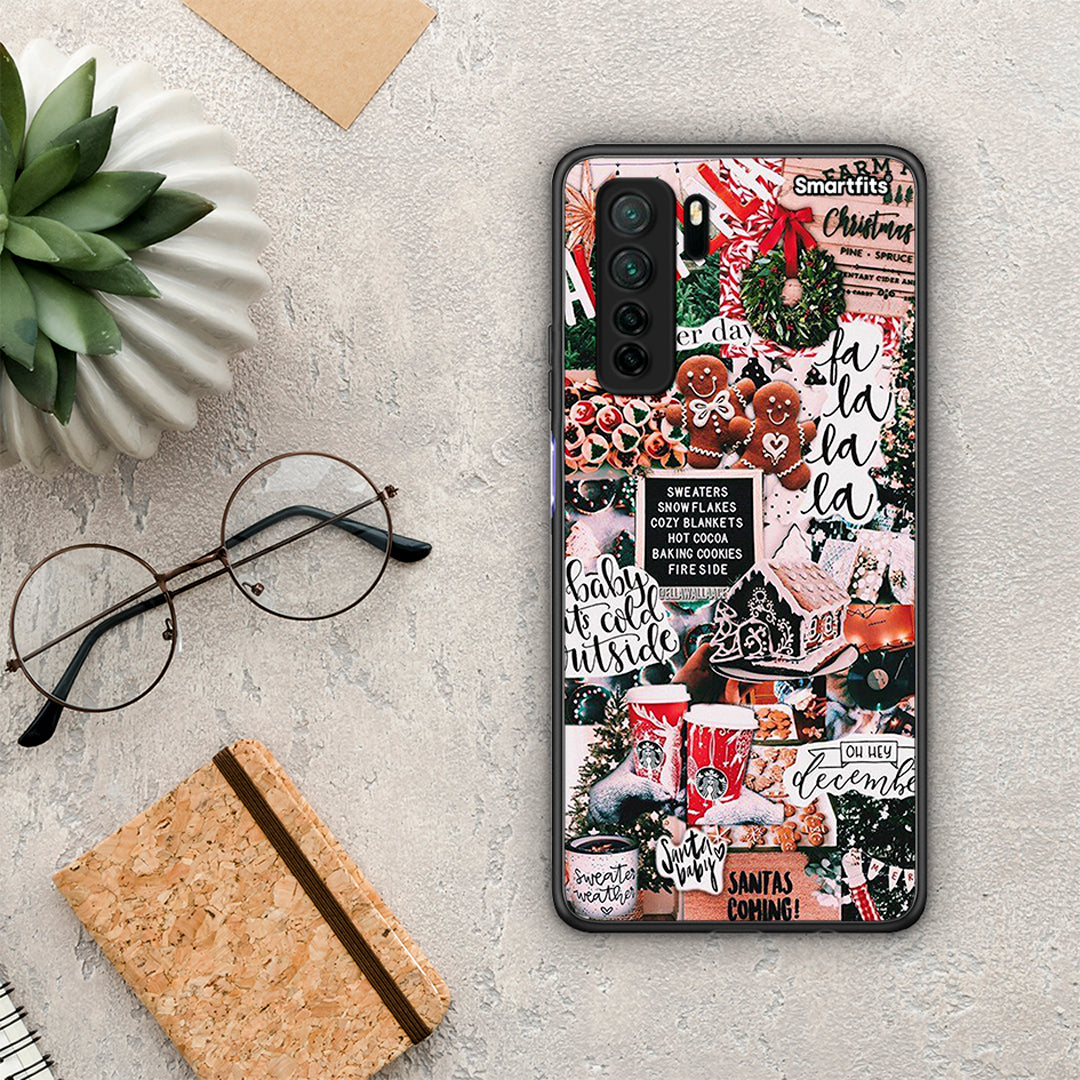 Θήκη Huawei P40 Lite 5G Xmas Habbits από τη Smartfits με σχέδιο στο πίσω μέρος και μαύρο περίβλημα | Huawei P40 Lite 5G Xmas Habbits Case with Colorful Back and Black Bezels
