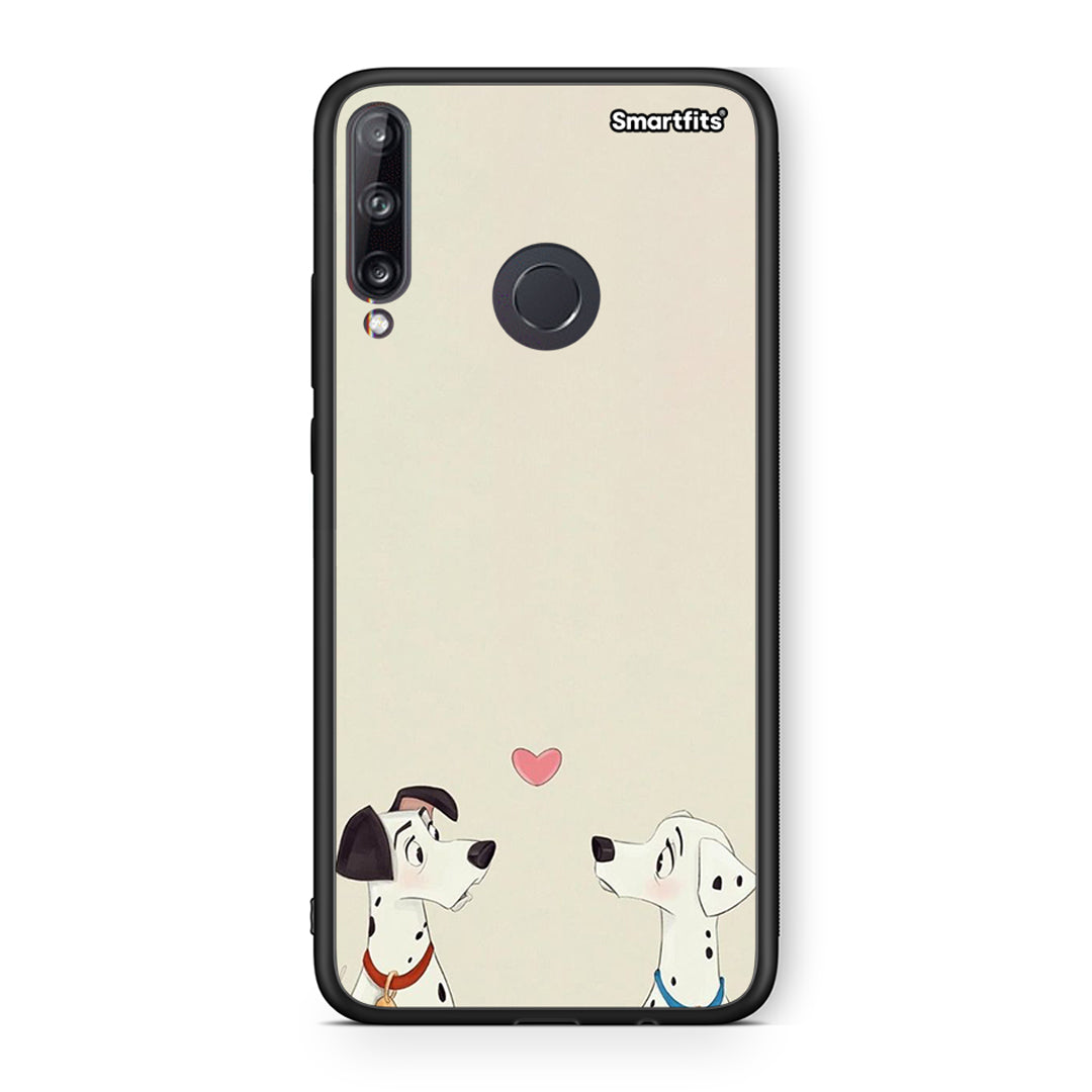 Huawei P40 Lite E Dalmatians Love θήκη από τη Smartfits με σχέδιο στο πίσω μέρος και μαύρο περίβλημα | Smartphone case with colorful back and black bezels by Smartfits