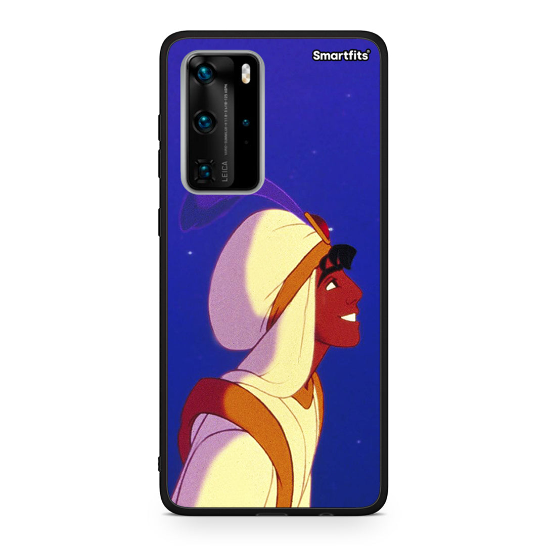 Huawei P40 Pro Alladin And Jasmine Love 1 θήκη από τη Smartfits με σχέδιο στο πίσω μέρος και μαύρο περίβλημα | Smartphone case with colorful back and black bezels by Smartfits