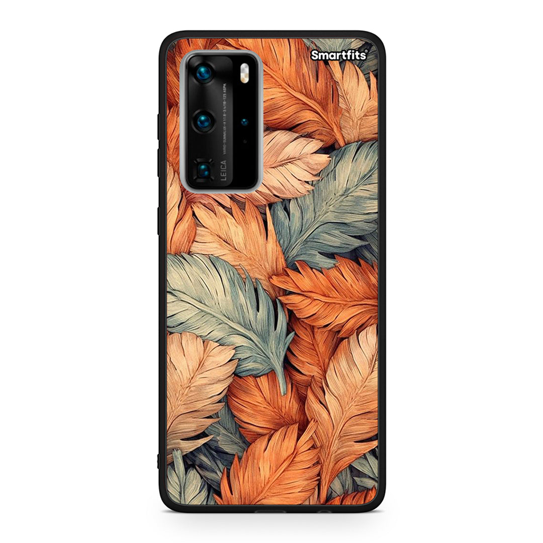 Huawei P40 Pro Autumn Leaves Θήκη από τη Smartfits με σχέδιο στο πίσω μέρος και μαύρο περίβλημα | Smartphone case with colorful back and black bezels by Smartfits