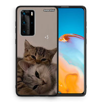 Thumbnail for Θήκη Huawei P40 Pro Cats In Love από τη Smartfits με σχέδιο στο πίσω μέρος και μαύρο περίβλημα | Huawei P40 Pro Cats In Love case with colorful back and black bezels