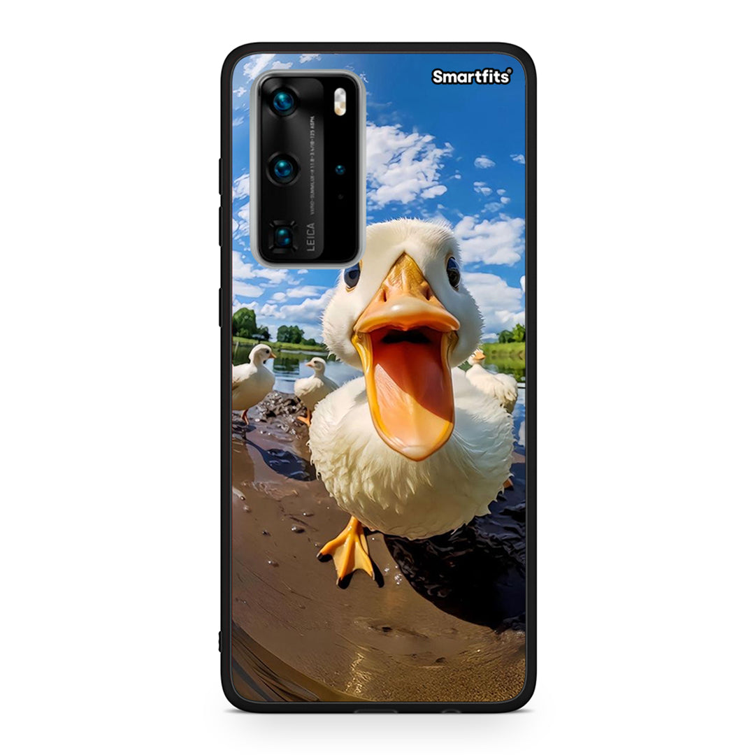 Huawei P40 Pro Duck Face θήκη από τη Smartfits με σχέδιο στο πίσω μέρος και μαύρο περίβλημα | Smartphone case with colorful back and black bezels by Smartfits