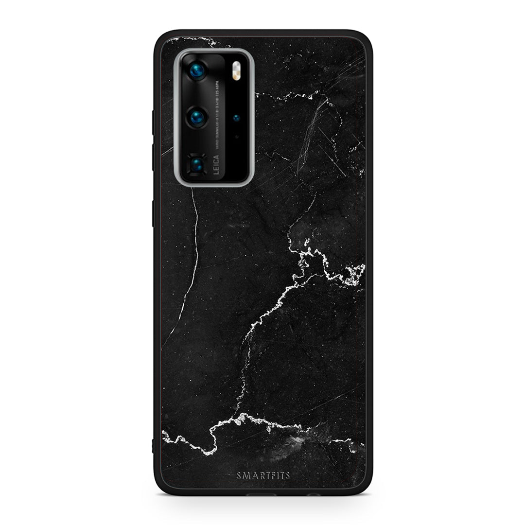 Huawei P40 Pro Marble Black θήκη από τη Smartfits με σχέδιο στο πίσω μέρος και μαύρο περίβλημα | Smartphone case with colorful back and black bezels by Smartfits