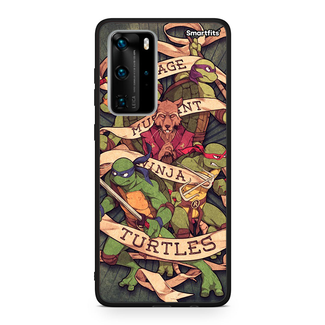 Huawei P40 Pro Ninja Turtles θήκη από τη Smartfits με σχέδιο στο πίσω μέρος και μαύρο περίβλημα | Smartphone case with colorful back and black bezels by Smartfits