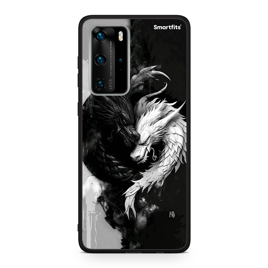 Huawei P40 Pro Yin Yang Θήκη από τη Smartfits με σχέδιο στο πίσω μέρος και μαύρο περίβλημα | Smartphone case with colorful back and black bezels by Smartfits