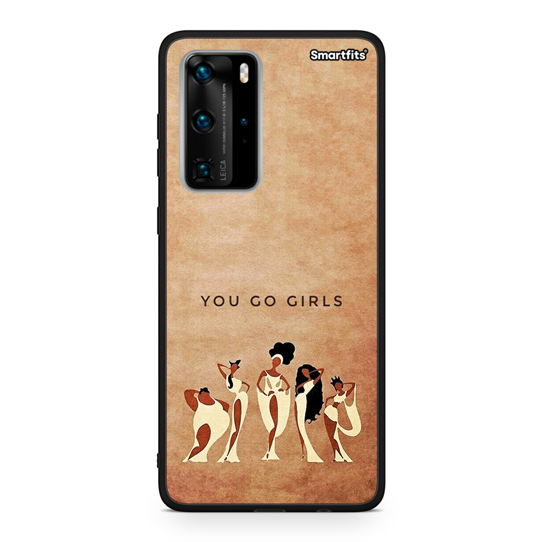 Huawei P40 Pro You Go Girl θήκη από τη Smartfits με σχέδιο στο πίσω μέρος και μαύρο περίβλημα | Smartphone case with colorful back and black bezels by Smartfits