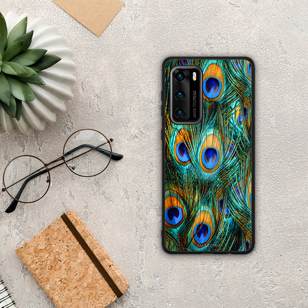 Real Peacock Feathers - Huawei P40 θήκη