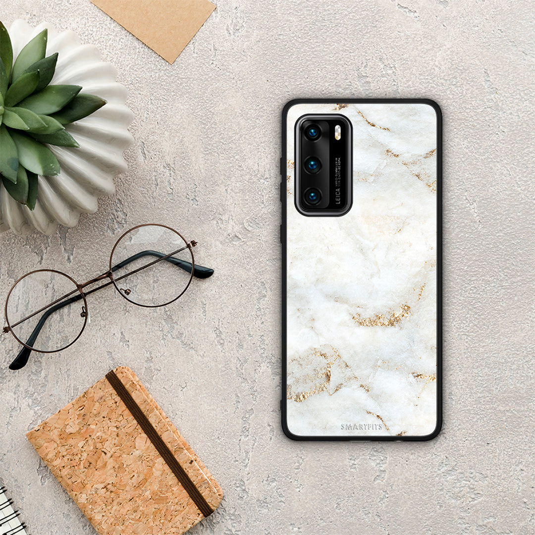 White Gold Marble - Huawei P40 θήκη