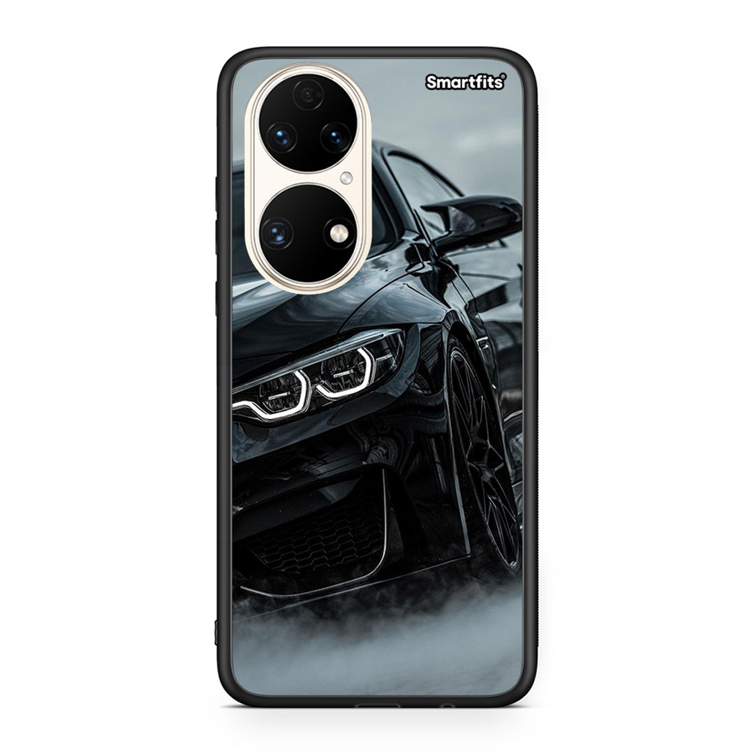 Huawei P50 Black BMW θήκη από τη Smartfits με σχέδιο στο πίσω μέρος και μαύρο περίβλημα | Smartphone case with colorful back and black bezels by Smartfits