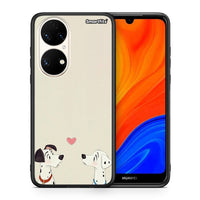 Thumbnail for Θήκη Huawei P50 Dalmatians Love από τη Smartfits με σχέδιο στο πίσω μέρος και μαύρο περίβλημα | Huawei P50 Dalmatians Love case with colorful back and black bezels