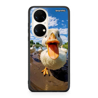 Thumbnail for Huawei P50 Duck Face θήκη από τη Smartfits με σχέδιο στο πίσω μέρος και μαύρο περίβλημα | Smartphone case with colorful back and black bezels by Smartfits