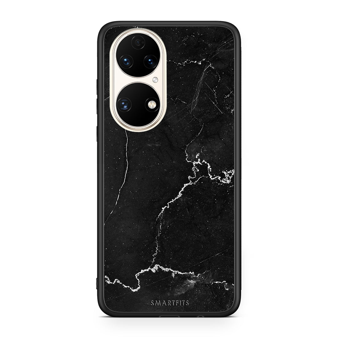 Huawei P50 Marble Black θήκη από τη Smartfits με σχέδιο στο πίσω μέρος και μαύρο περίβλημα | Smartphone case with colorful back and black bezels by Smartfits