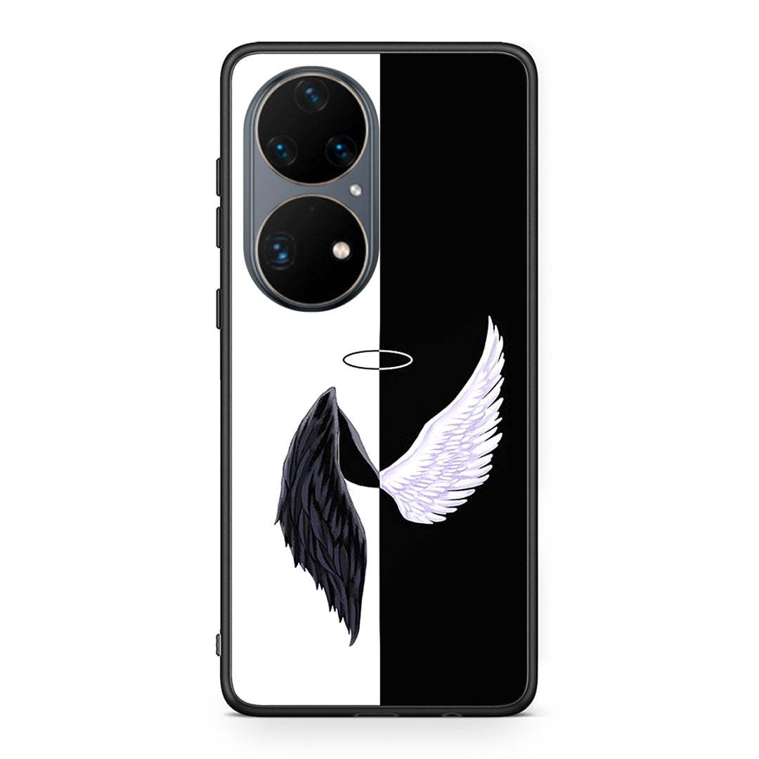 Huawei P50 Pro Angels Demons θήκη από τη Smartfits με σχέδιο στο πίσω μέρος και μαύρο περίβλημα | Smartphone case with colorful back and black bezels by Smartfits