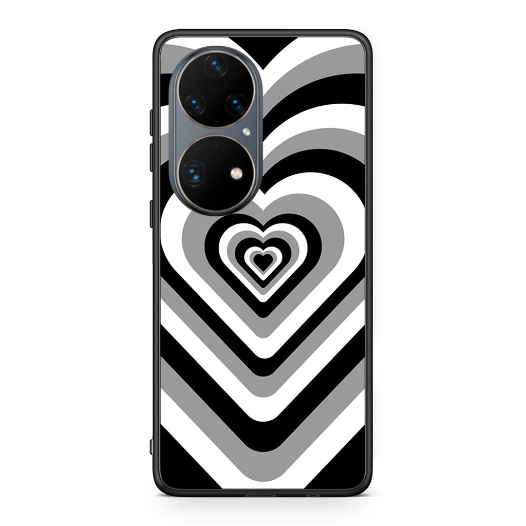 Huawei P50 Pro Black Hearts θήκη από τη Smartfits με σχέδιο στο πίσω μέρος και μαύρο περίβλημα | Smartphone case with colorful back and black bezels by Smartfits