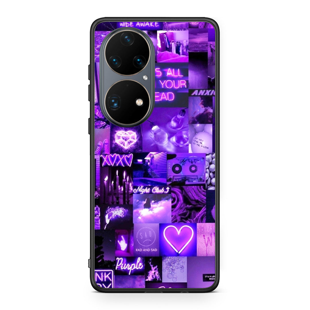 Huawei P50 Pro Collage Stay Wild Θήκη Αγίου Βαλεντίνου από τη Smartfits με σχέδιο στο πίσω μέρος και μαύρο περίβλημα | Smartphone case with colorful back and black bezels by Smartfits