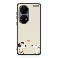 Thumbnail for Huawei P50 Pro Dalmatians Love θήκη από τη Smartfits με σχέδιο στο πίσω μέρος και μαύρο περίβλημα | Smartphone case with colorful back and black bezels by Smartfits