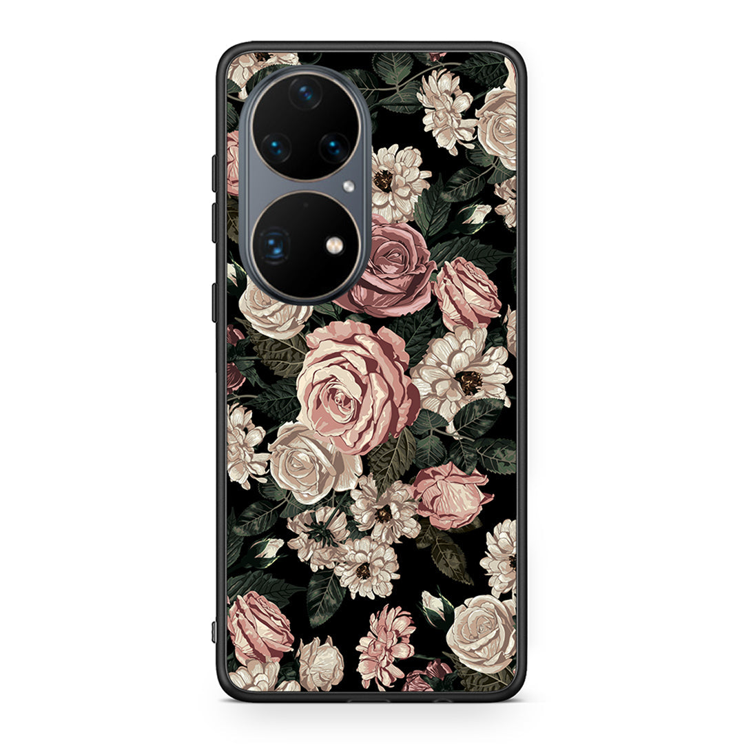 4 - Huawei P50 Pro Wild Roses Flower case, cover, bumper