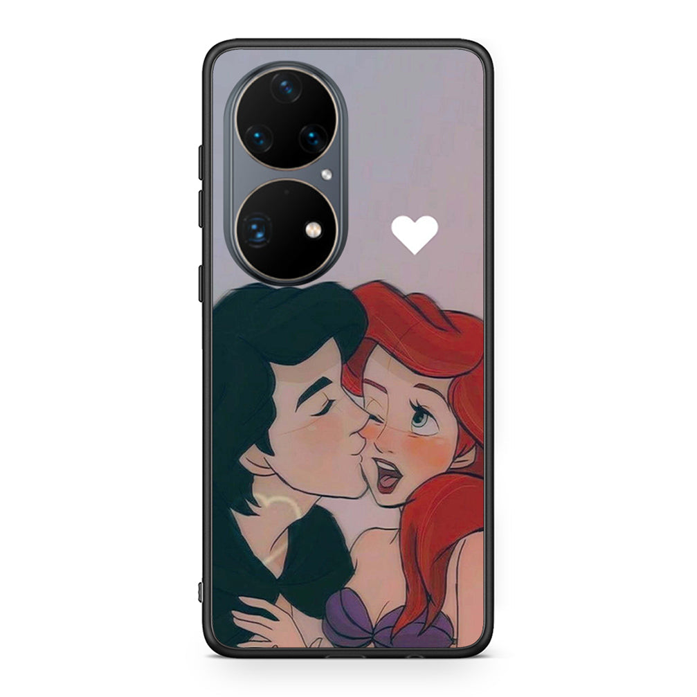 Huawei P50 Pro Mermaid Love Θήκη Αγίου Βαλεντίνου από τη Smartfits με σχέδιο στο πίσω μέρος και μαύρο περίβλημα | Smartphone case with colorful back and black bezels by Smartfits