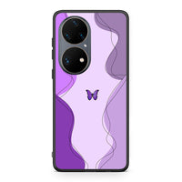 Thumbnail for Huawei P50 Pro Purple Mariposa Θήκη Αγίου Βαλεντίνου από τη Smartfits με σχέδιο στο πίσω μέρος και μαύρο περίβλημα | Smartphone case with colorful back and black bezels by Smartfits