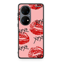 Thumbnail for Huawei P50 Pro XOXO Lips θήκη από τη Smartfits με σχέδιο στο πίσω μέρος και μαύρο περίβλημα | Smartphone case with colorful back and black bezels by Smartfits