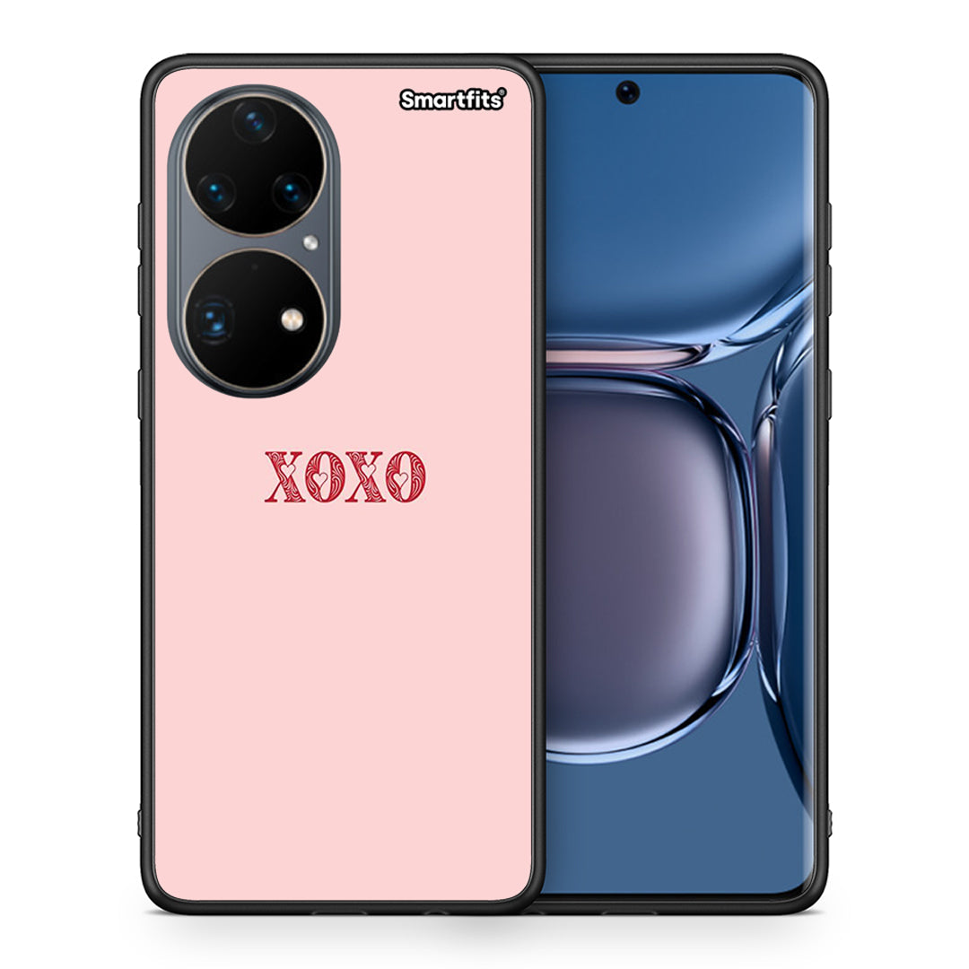 Θήκη Huawei P50 Pro XOXO Love από τη Smartfits με σχέδιο στο πίσω μέρος και μαύρο περίβλημα | Huawei P50 Pro XOXO Love case with colorful back and black bezels
