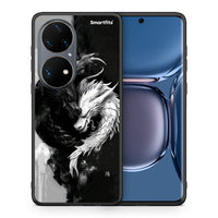 Thumbnail for Θήκη Huawei P50 Pro Yin Yang από τη Smartfits με σχέδιο στο πίσω μέρος και μαύρο περίβλημα | Huawei P50 Pro Yin Yang case with colorful back and black bezels