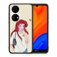 Thumbnail for Θήκη Huawei P50 Walking Mermaid από τη Smartfits με σχέδιο στο πίσω μέρος και μαύρο περίβλημα | Huawei P50 Walking Mermaid case with colorful back and black bezels