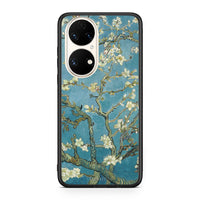 Thumbnail for Huawei P50 White Blossoms θήκη από τη Smartfits με σχέδιο στο πίσω μέρος και μαύρο περίβλημα | Smartphone case with colorful back and black bezels by Smartfits