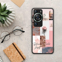 Thumbnail for Θήκη Huawei P60 Aesthetic Collage από τη Smartfits με σχέδιο στο πίσω μέρος και μαύρο περίβλημα | Huawei P60 Aesthetic Collage Case with Colorful Back and Black Bezels