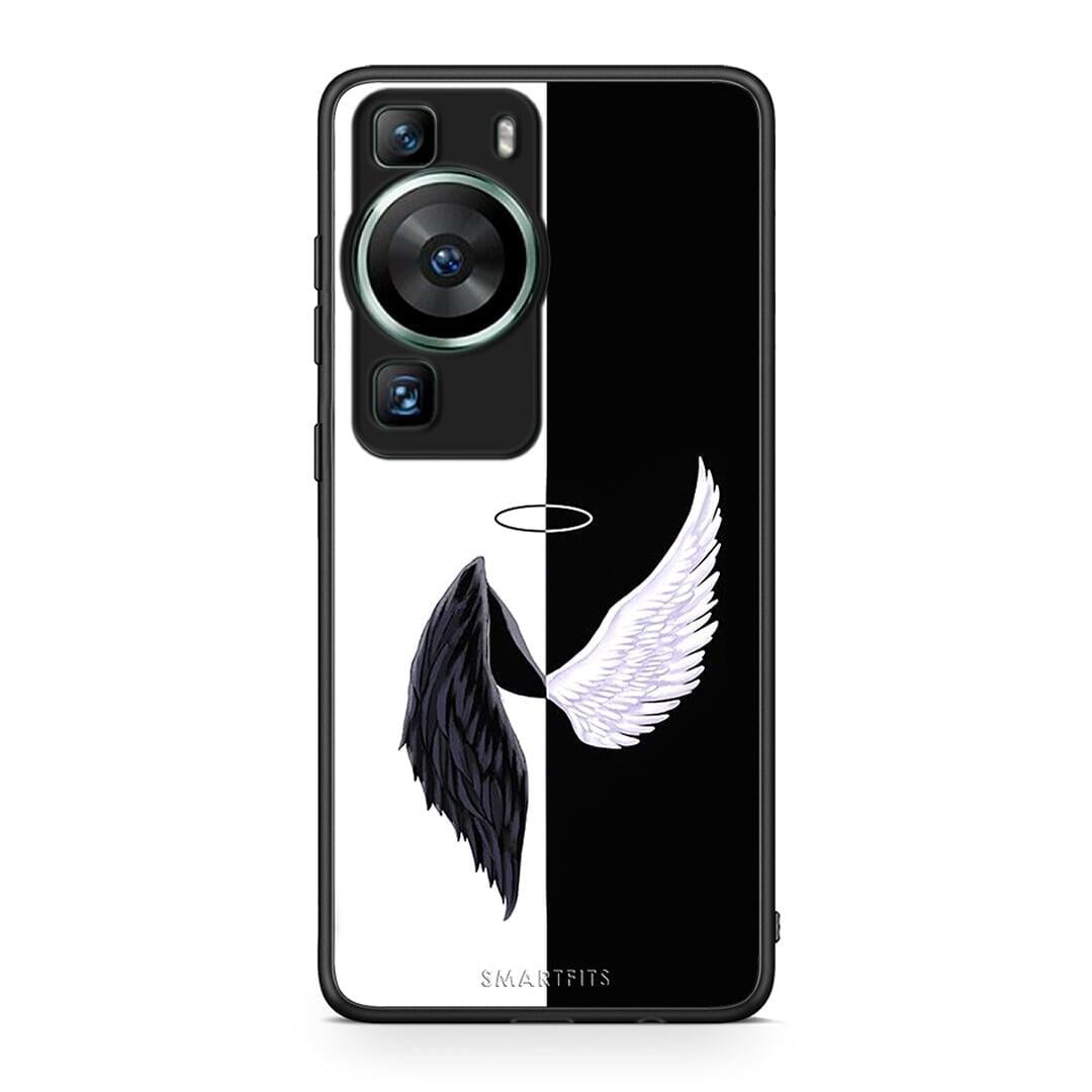 Θήκη Huawei P60 Angels Demons από τη Smartfits με σχέδιο στο πίσω μέρος και μαύρο περίβλημα | Huawei P60 Angels Demons Case with Colorful Back and Black Bezels
