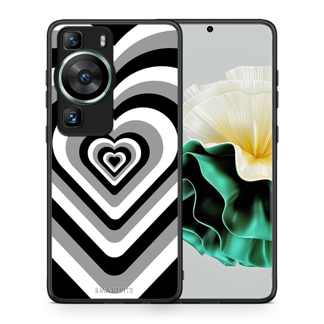 Θήκη Huawei P60 Black Hearts από τη Smartfits με σχέδιο στο πίσω μέρος και μαύρο περίβλημα | Huawei P60 Black Hearts Case with Colorful Back and Black Bezels